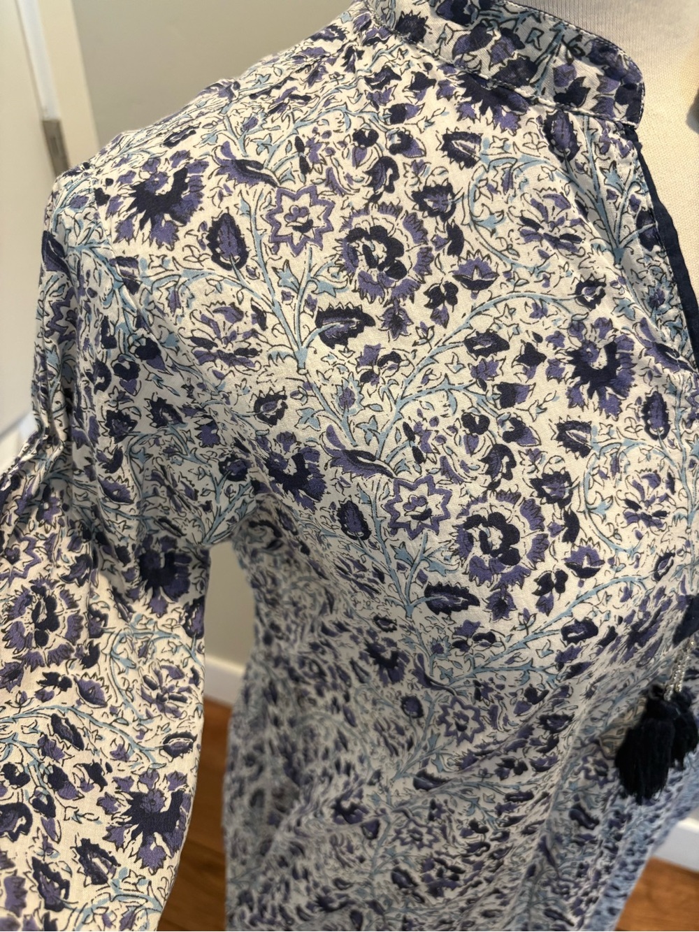 Beautiful Dolma Women’s Blue Floral Tunic/mini dress Size Medium - Picture 3 of 12
